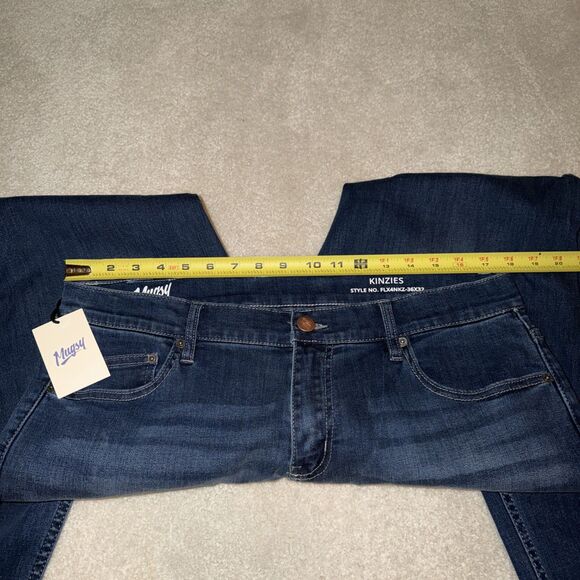 Mugsy Kinzies Jeans Sz 36X32 Blue Mid Rise Straight Stretch Whisker - Picture 7 of 9